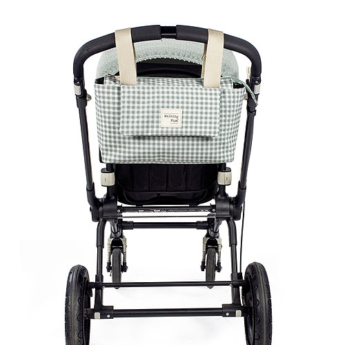 Walking Mum. Bolso organizador I Love Vichy. Bolsa de maternidad para silla  de paseo. Asas cortas para fijar al carro. Color Verde. Medidas 31X17X12  cm. : .es: Bebé